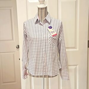 Comfort Outfiter Women Plaid Cotton Flennel Long sleeve Button down Shirt Size L